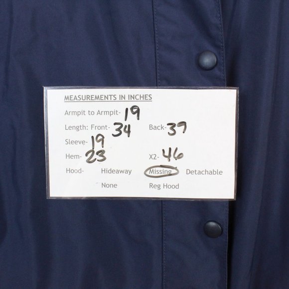 LL Bean Blue Removable Liner Waterproof Rain Jacket Size S - Picture 14 of 14